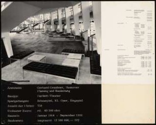 Schauspielhaus, Wuppertal: Foyer: Ansicht (Ausstellungstafel der »Prague Quadrennial of the Theatre Design and Architecture« 1967)
