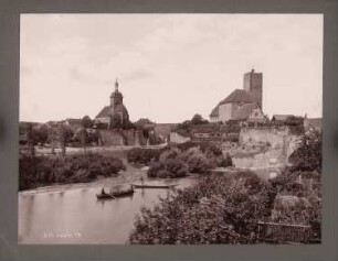 Panorama von Lauffen/Neckar: Ansicht über den Fluss