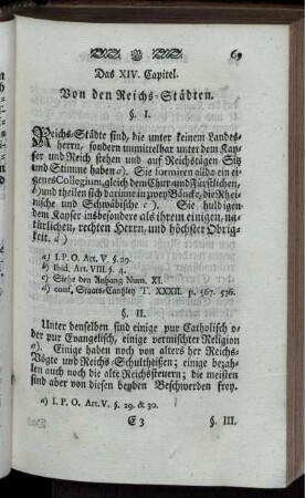 Das XIV. Capitel. Von den Reichs-Städten.
