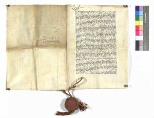Herzog Ott, Verhandlung und Zeugenaufnahme in der Streitsache Hohenlohe-Wertheim; Siegel: Pfalzgraf.