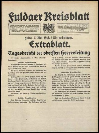 Ausgabe vom Mittwoch, den 05. Mai 1915.