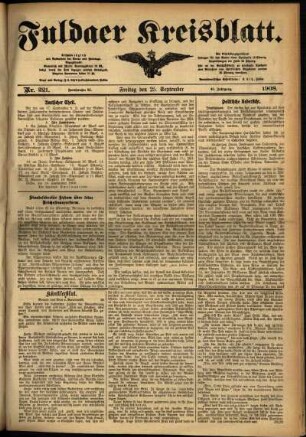 Ausgabe vom Freitag, den 25. September 1908.