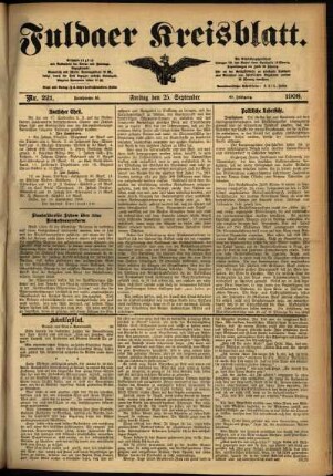 Ausgabe vom Freitag, den 25. September 1908.