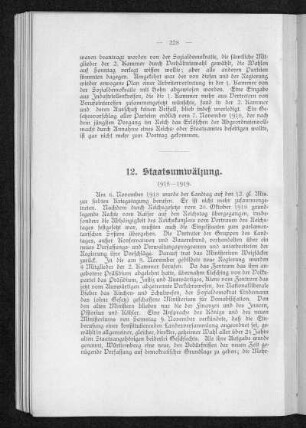 12. Staatsumwälzung. 1918-1919