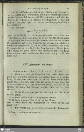 XXV. Zerlegung des Lichts
