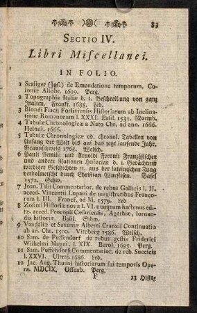 83-106, Sectio IV. Libri Miscellanei.