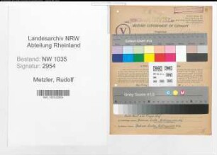 Entnazifizierung Rudolf Metzler , geb. 14.03.1897 (Ingenieur)
