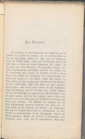 Die Vorfeier.