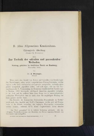Chirurgische Abteilung.
