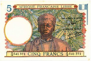 Geldschein, 5 Francs (FRF), 1941?