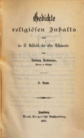 Gedichte religiösen Inhalts nach den kirchlichen Zeiten, 2