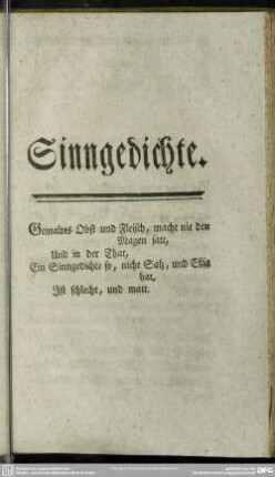 nebst einem Anhange von Sinngedichten