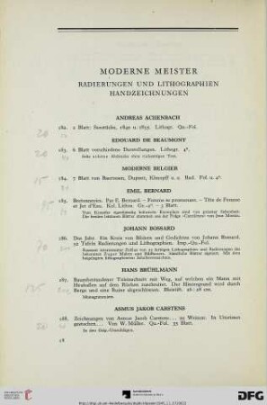 Moderne Meister: Radierungen und Lithographien, Handzeichnungen (Nr. 182-341)