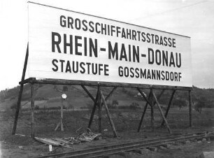 Bau der Staustufe Goßmannsdorf/Main