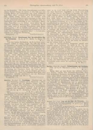 379-380 [Rezension] Mercier, Psychologie. 1. Band: Das vegetative und sinnliche Leben. 2. Band: Das Verstandes- oder Vernunftleben. 2., nach d. 9. Aufl. d. Französischen erg. u. verb. Aufl