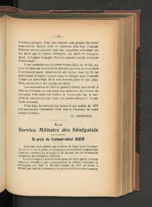 Le Service Militaire des Sénégalais.