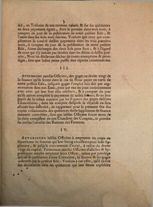 Édit Du Roi, Portant augementation de Finance & de Gages pour les Officiers des Chancelleries : Donné à Versailles au mois de Février 1770. ...