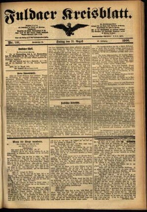 Ausgabe vom Freitag, den 21. August 1908.