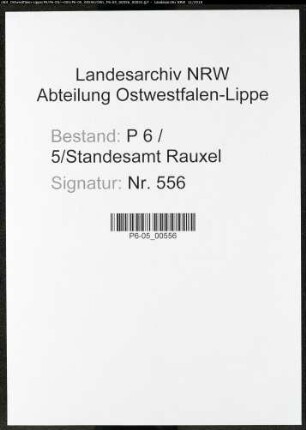 Sterberegister Standesamt Castrop-Rauxel Rauxel