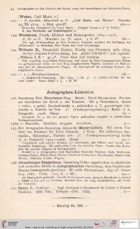 Autographen-Literatur (Nr. 146 - 149)