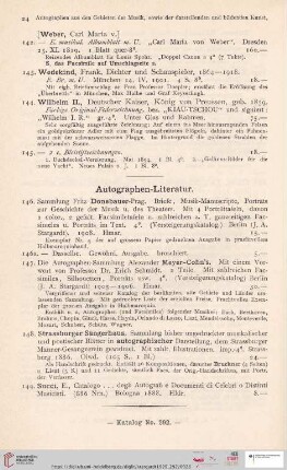 Autographen-Literatur (Nr. 146 - 149)