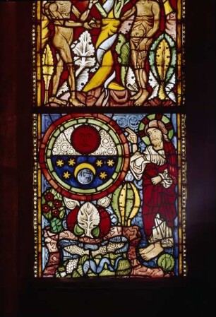 Fenster o I (unteres Ostfenster) — Rechte Bahn — Die Erschaffung von Sonne, Mond und Sternen