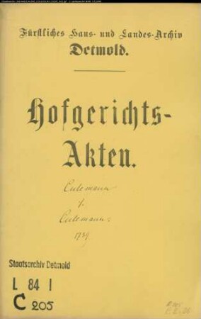 Culemann, Meier zu Lieme gegen Simon Henrich Culemann zu Lieme - Kindlicher Anteil