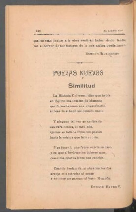 Similitud : Poetas nuevos