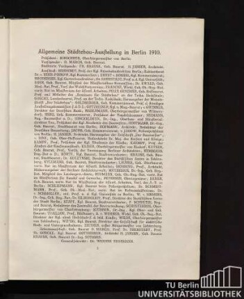 Allgemeine Städtebau-Ausstellung in Berlin 1910.
