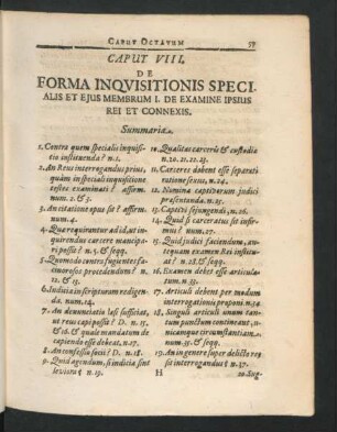 Membrum I. De Examine Ipsius Rei Et Connexis.