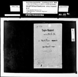 Tages-Rapport der 2. Maschinen-Gewehr-Kompanie, März- Juli 1919