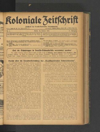 Soll die Schutztruppe in Deutsch-Südwestafrika vermindert werden?