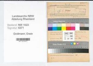 Entnazifizierung Erwin Grollmann , geb. 05.07.1911 (Zollinspektor)