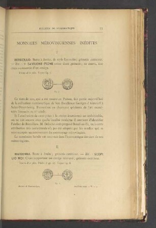 Monnaies mérovingiennes inédites