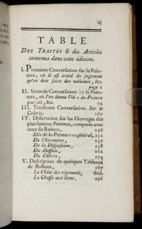 Table Des Traités & des Articles contenus dans cette édition.