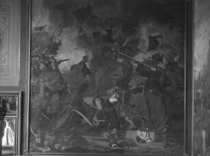 "Vaterländische Geschichtsgalerie": König Karl XII. kämpft mit den Janitscharen und wird in Varnitza gefangen genommen, im Jahre 1713