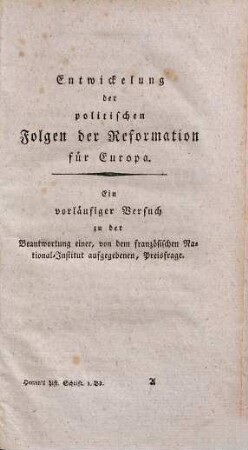 Kleine historische Schriften, 1