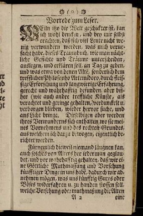 Vorrede zum Leser.