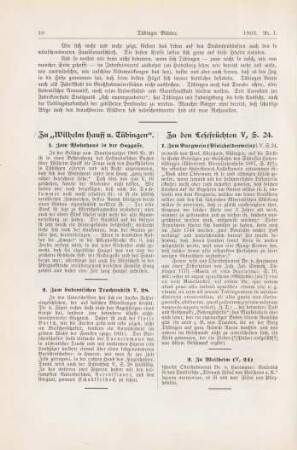 10 Zu Wilhelm Hauff in Tübingen. Zum studentischen Trachtenbild. Zu den Lesefrüchten
