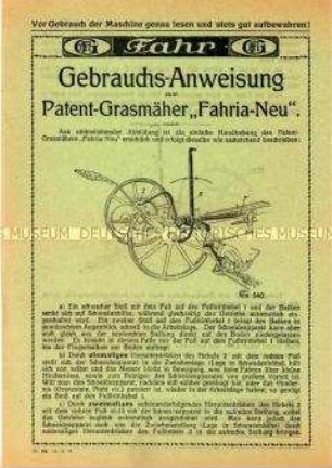 Bedienungsanleitung für Grasmäher