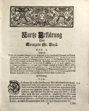 Kurtze Erklärung des Evangelii St. Lucae ...