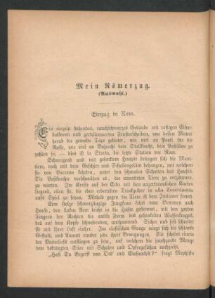 Mein Römerzug (Auswahl)