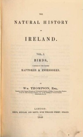 The Natural History of Ireland. 1