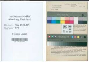 Entnazifizierung Josef Finken , geb. 31.10.1889 (Justizbeamter)