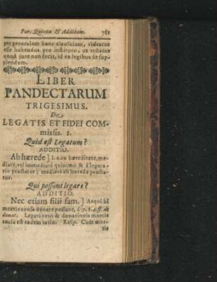 Liber Pandectarum Trigesimus.