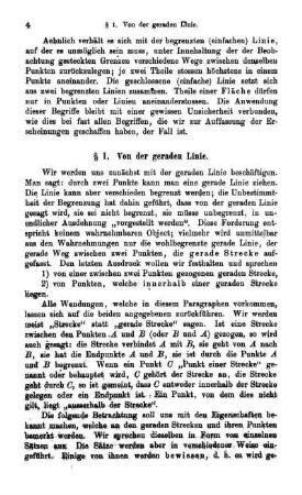 § 1. Von der geraden Linie.