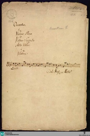Overtures - Mus. Hs. 384 : vl (2), a-vla, vlne; G; BrinzingMWV 3.5