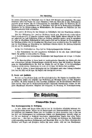 Der Schulalltag