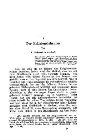 Der Religionslehrplan