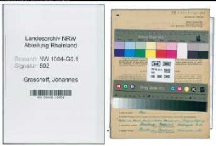 Entnazifizierung Johannes Grasshoff , geb. 02.10.1903 (Buerogehilfe)